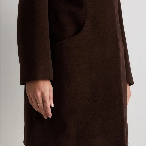 Quince Dark Brown Women's Trench Coat - Picture 6 of 9